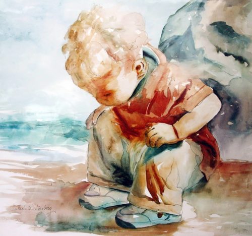 "Charlie" watercolor print by Michele Weitzenberg