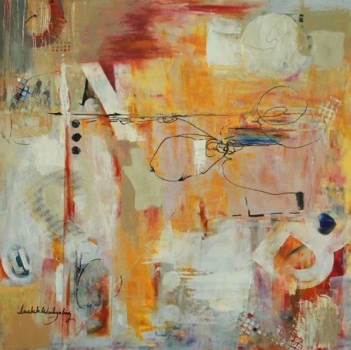 Loop de Loop 36" by 36" oil painting by Michele Weitzenberg Brushed Color